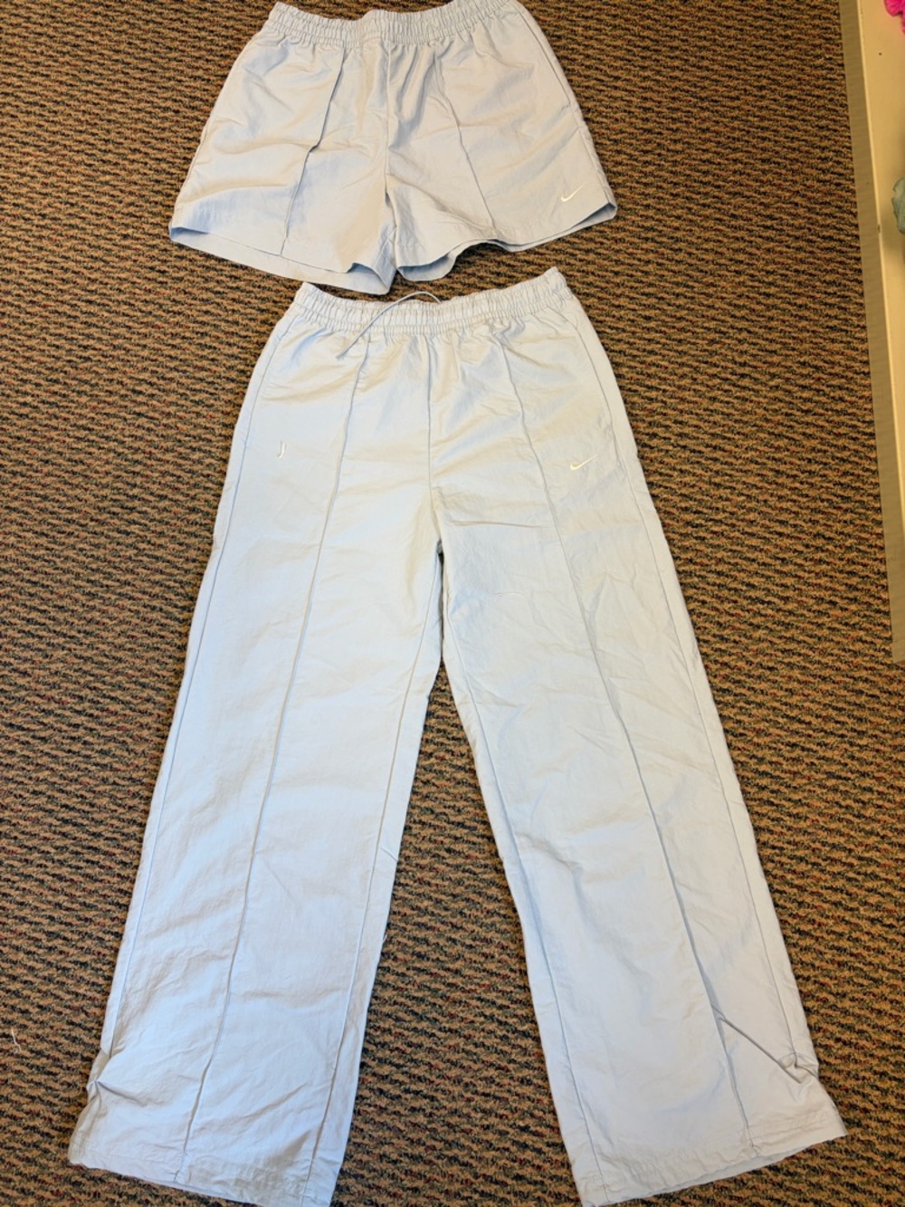 Nike Pale Blue Drawstring Track Pants and shorts (set)